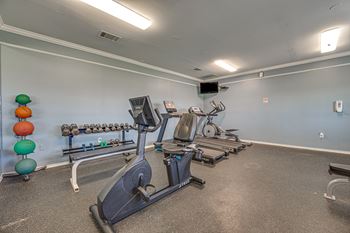 Gym with treadmills